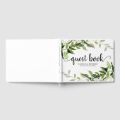 Elegante Calligrafie Botanische Groene Huwelijk Gastenboek (Volledig)
