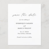 Elegante Calligrafie Budget Bruiloft Save The Date (Achterkant)