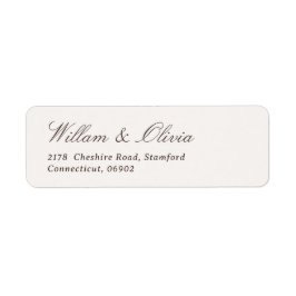 Elegante Calligrafie Crème en Bruine Huwelijksstij Etiket