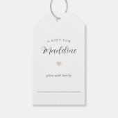 Elegante Calligrafie Display Shower Cadeaulabel (Voorkant)