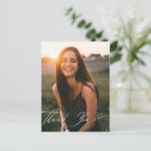 Elegante Calligrafie Foto Bedankt Briefkaart (Staand voorkant)