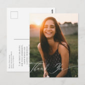 Elegante Calligrafie Foto Bedankt Briefkaart (Voorkant / Achterkant)