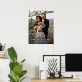 Elegante Calligrafie Foto Bruiloft Welkom Poster (Thuiskantoor)