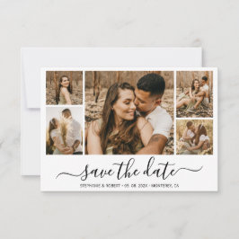 Elegante Calligrafie Foto Collage Save The Date