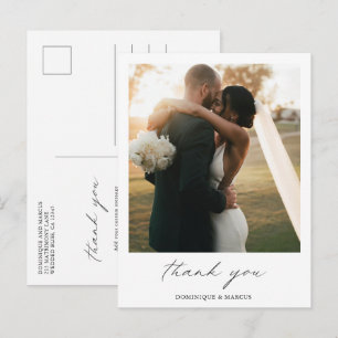 Elegante Calligrafie Foto Moderne Trouw Dank Je Briefkaart
