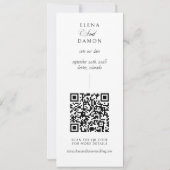 Elegante Calligrafie Fotostrip met QR-code Save The Date (Achterkant)
