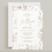Elegante Calligrafie Gouden Bloemen Botanische Doo Kaart