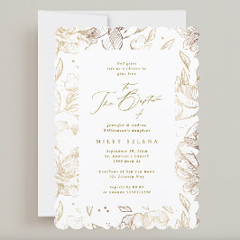 Elegante Calligrafie Gouden Bloemen Botanische Doo Kaart