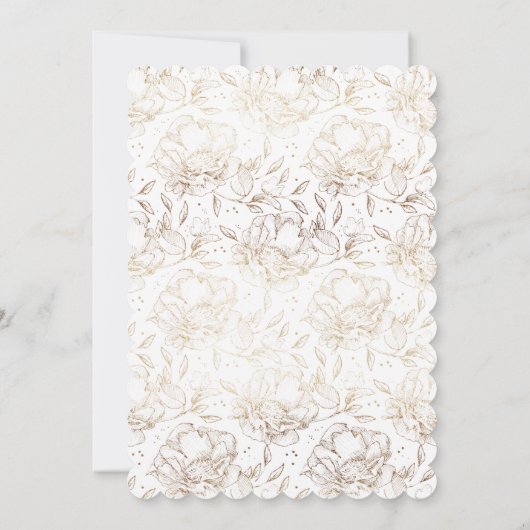 Elegante Calligrafie Gouden Bloemen Botanische Doo Kaart (Achterkant)