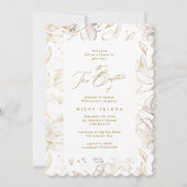 Elegante Calligrafie Gouden Bloemen Botanische Doo Kaart (Voorkant)