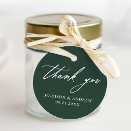 Elegante Calligrafie Groene Trouw Dank Je Wel Bedankjes Labels