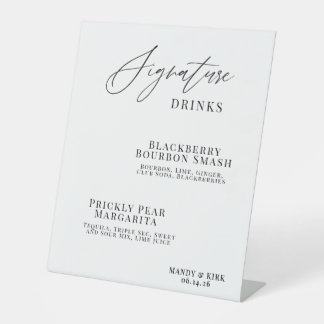 Elegante Calligrafie Handtekening Dranken Voetstuk Reclamebord Met Voetstuk