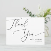 Elegante Calligrafie Huwelijk Bedankkaart (Staand voorkant)