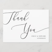 Elegante Calligrafie Huwelijk Bedankkaart (Voorkant)