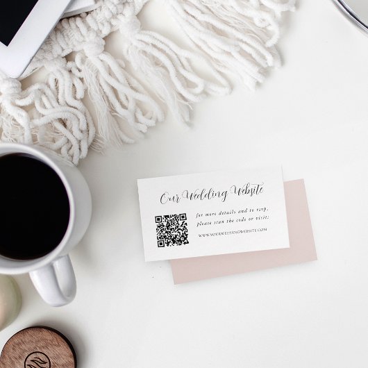 Elegante Calligrafie Huwelijkswebsite QR-code Informatiekaartje