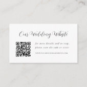 Elegante Calligrafie Huwelijkswebsite QR-code Informatiekaartje (Voorkant)