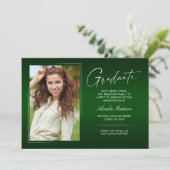 Elegante Calligrafie Inkt Script Moderne Afstudeer Aankondiging (Staand voorkant)