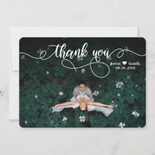 Elegante Calligrafie Moderne Trouwfoto Bedankkaart