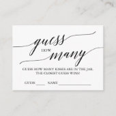 Elegante Calligrafie Raad Hoeveel Kusjes Kaarten (Voorkant)