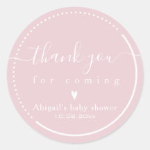 Elegante Calligrafie Roze Baby Shower Bedanktkaart