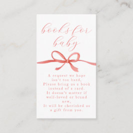 Elegante Calligrafie Roze Strik Meisjes Boeken Voo Informatiekaartje