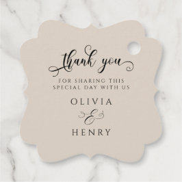 Elegante Calligrafie Script Bruiloft Bedankt  Bedankjes Labels