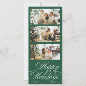 Elegante Calligrafie Script Foto Collage Kerstmis Feestdagenkaart (Voorkant)