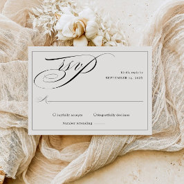 Elegante Calligrafie Script Monogram Trouwfeest RSVP Kaartje