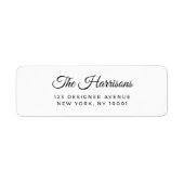 Elegante Calligrafie Script Naam Aangepast Retour Etiket (Voorkant)