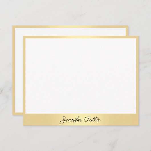 Elegante Calligrafie Script Naam Gouden Sjabloon (Voorkant / Achterkant)