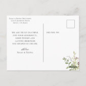 Elegante Calligrafie Wilde Bloem Foto Bedankt Briefkaart (Achterkant)