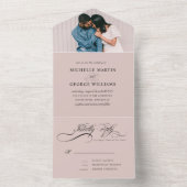 elegante calligrafiesblush (geen ENV nodig) All In One Uitnodiging (Binnen)