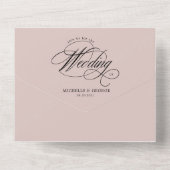 elegante calligrafiesblush (geen ENV nodig) All In One Uitnodiging (Achterkant)