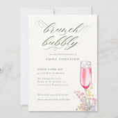 Elegante Calligraphy Brunch & Bubbly Bruidsfeest Kaart (Voorkant)