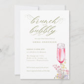 Elegante Calligraphy Brunch & Bubbly Bruiloftsfees Kaart (Voorkant)