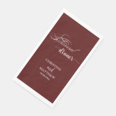 Elegante Calligraphy Burgundy Oefendiner Servet (Hoek)