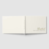 Elegante Calligraphy Crème Wit Goud Folie Bruiloft Gastenboek (Volledig)