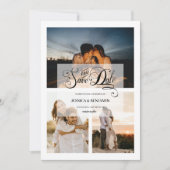 Elegante Calligraphy Nabootsing Vellum Effect 3 Fo Save The Date (Voorkant)