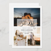 Elegante Calligraphy Nabootsing Vellum Effect 3 Fo Save The Date (Voorkant / Achterkant)