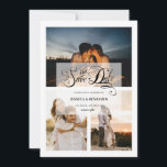 Elegante Calligraphy Nepparel Effect 3 Foto Save The Date<br><div class="desc">Modern en elegant ontwerp gedrukt Calligraphy Nepparel Effect 3 Foto Huwelijk Save the Date dat kan worden aangepast met uw tekst. Klik op de "Pas het aan" knop en gebruik onze ontwerp tool om deze template aan te passen. Kijk in de Graphic Art Design winkel voor andere producten die bij...</div>