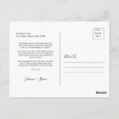 Elegante Calligraphy Script Trouwfoto Dankjewel Briefkaart (Achterkant)