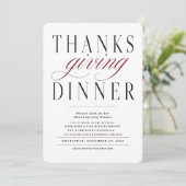 Elegante Calligraphy Thanksgiving Dinner Kaart (Staand voorkant)