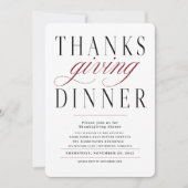 Elegante Calligraphy Thanksgiving Dinner Kaart (Voorkant)