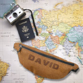 Elegante Camel Bruine Kunstleer Gepersonaliseerd Heuptasje