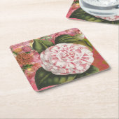 Elegante Camellia Bloemen Collage Kartonnen Onderzetters (Schuin)
