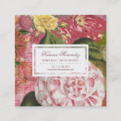 Elegante  Camellia Floral Chic Square Vierkante Visitekaartje (Voorkant)