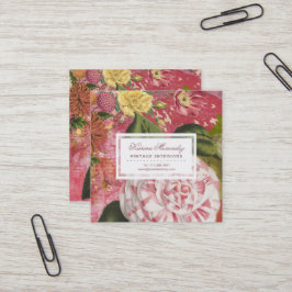 Elegante  Camellia Floral Chic Square Vierkante Visitekaartje