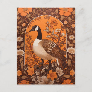Elegante Canadese Gans William Morris Geïnspireerd Briefkaart