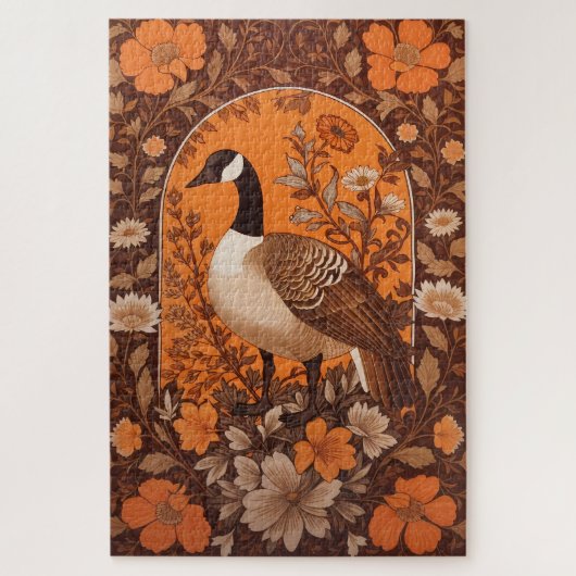 Elegante Canadese Gans William Morris Geïnspireerd Legpuzzel (Verticaal)