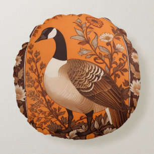 Elegante Canadese Gans William Morris Geïnspireerd Rond Kussen